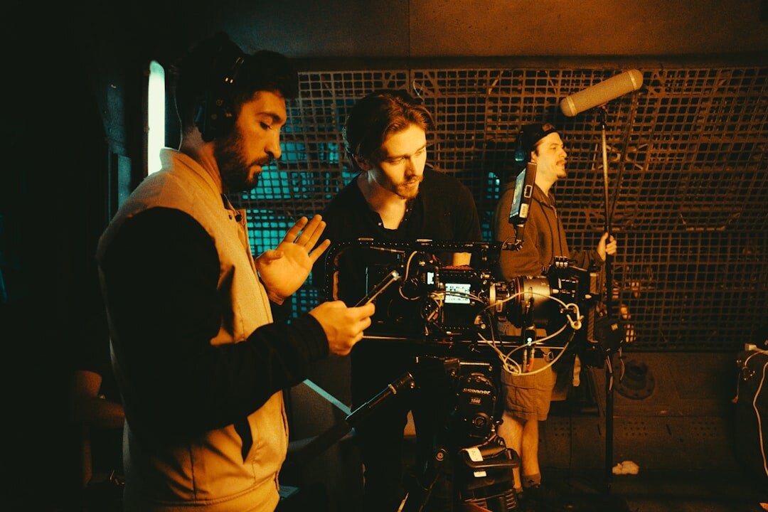 cinematographer filming scene