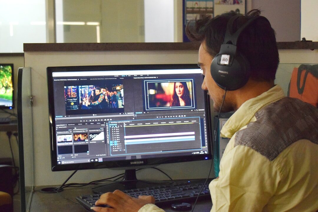 video editor reviewing footage