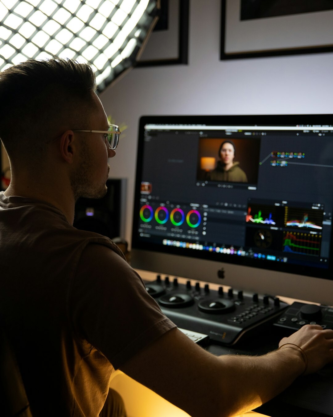 video editor working on timeline