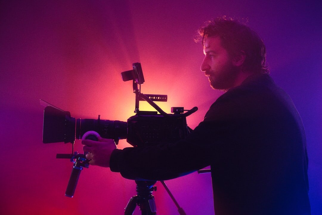 cinematographer setting up camera